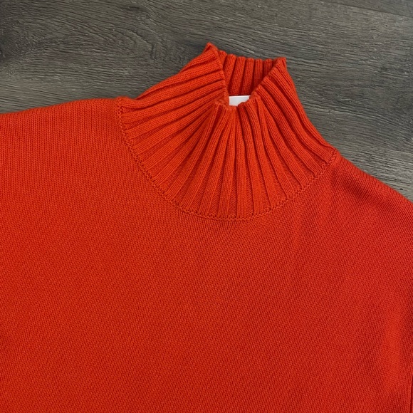 Comptoir des Cotonniers France Orange Wool High Neck Sweater Womens Pullover - Picture 7 of 13